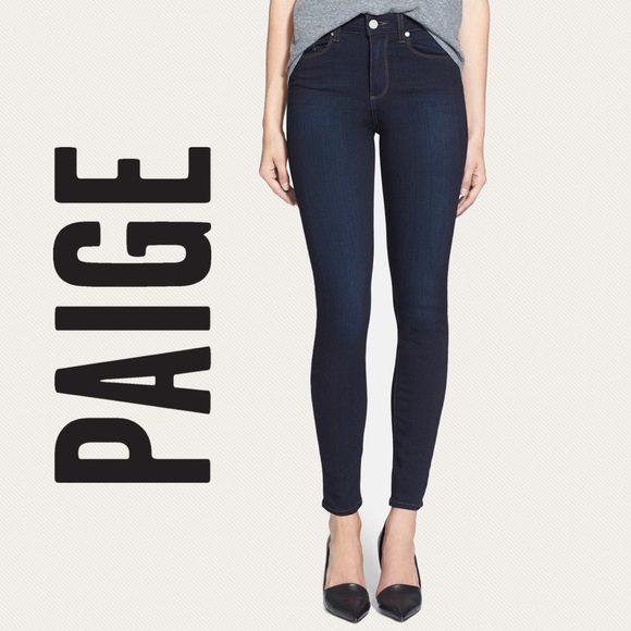 PAIGE Denim - Paige Hoxton High Rise Ultra Skinny Transcend Jeans - Mona Dark Wash